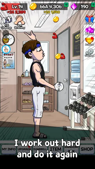 Arm Wrestling Clicker MOD APK — Безлимитные деньги и усиленная сила — скриншот 4