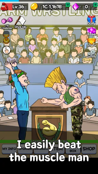 Arm Wrestling Clicker MOD APK — Безлимитные деньги и усиленная сила — скриншот 5