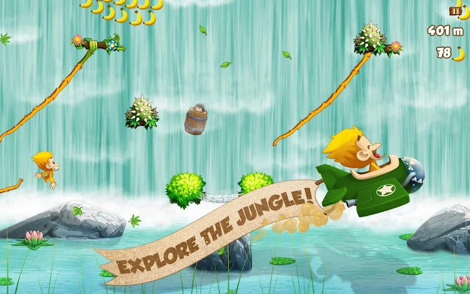 Взломанная Benji Bananas на Андроид — Безлимитные бананы и открыты уровни — скриншот 1