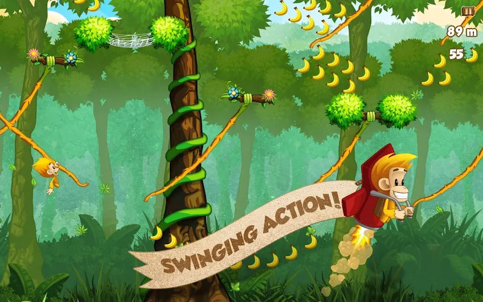 Взломанная Benji Bananas на Андроид — Безлимитные бананы и открыты уровни — скриншот 2