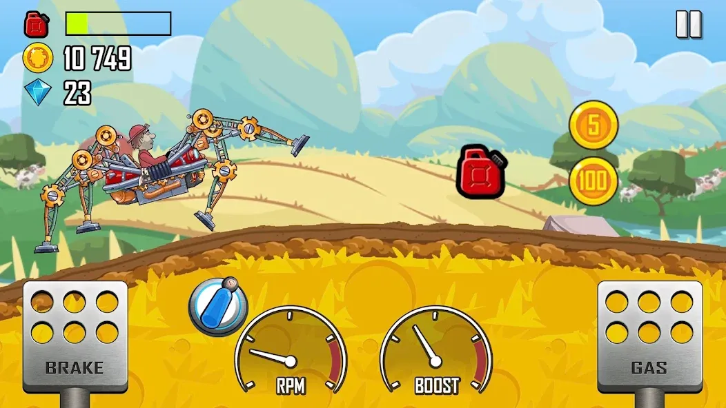 Hill Climb Racing на Андроид — Безлимитные деньги и топливо — скриншот 2