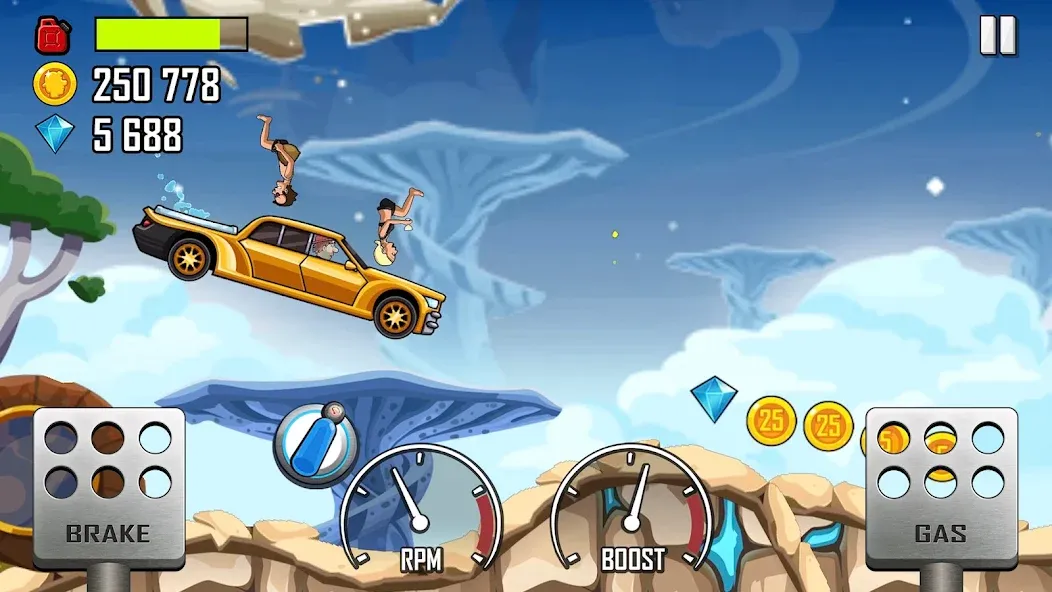 Hill Climb Racing на Андроид — Безлимитные деньги и топливо — скриншот 3