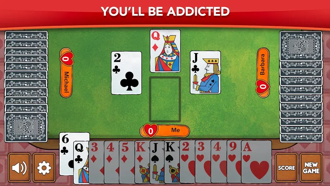 Hearts - Card Game Classic на Андроид — Мод Без рекламы и открыты все уровни — скриншот 5