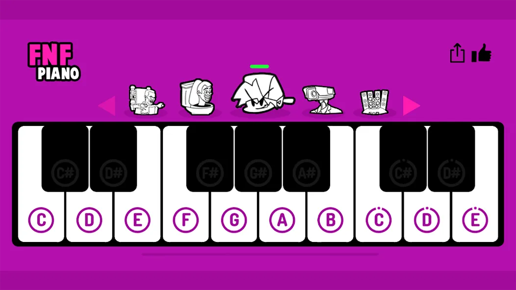 Скачать FNF Piano — Модификация Все песни разблокированы — скриншот 1