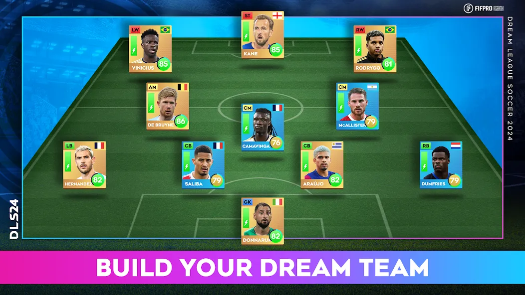 Скачать Dream League Soccer 2024 MOD APK — Безлимитные деньги и все команды открыты — скриншот 4