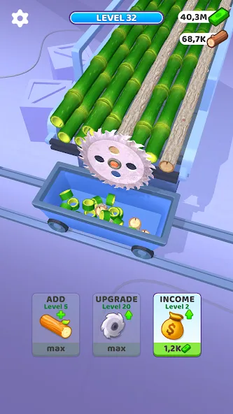 Idle Cutter: Wood Slice MOD APK на Android — Много денег и все уровни открыты — скриншот 4