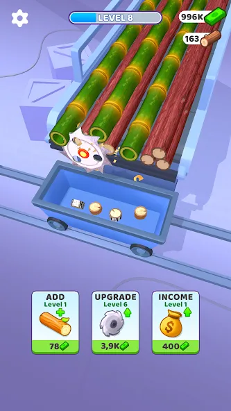 Idle Cutter: Wood Slice MOD APK на Android — Много денег и все уровни открыты — скриншот 5