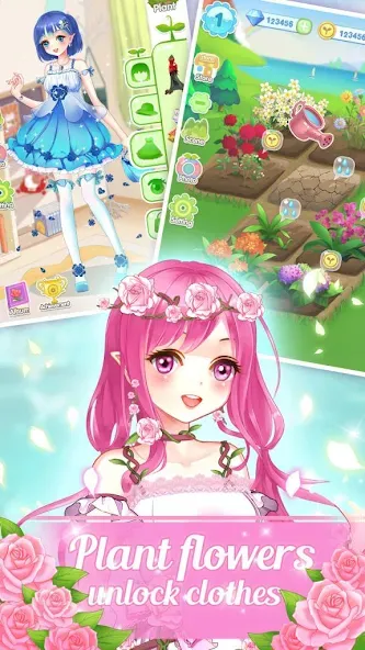 Dream Flower Dressup Mod APK Безлимитные монеты и все наряды — Скачать на Андроид — скриншот 3