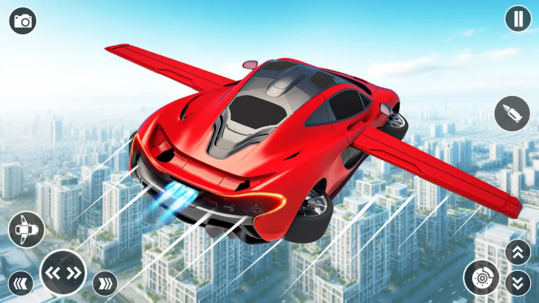 Скачать Flying Car Robot Shooting Game на телефон — Безлимитные деньги и оружие — скриншот 1