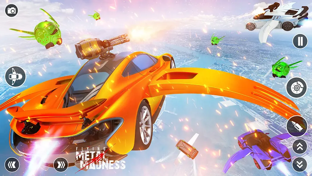 Скачать Flying Car Robot Shooting Game на телефон — Безлимитные деньги и оружие — скриншот 3