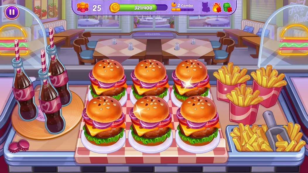 Cooking Crush - Cooking Game Mod APK Безлимитные монеты и энергия — Скачать на Андроид — скриншот 1