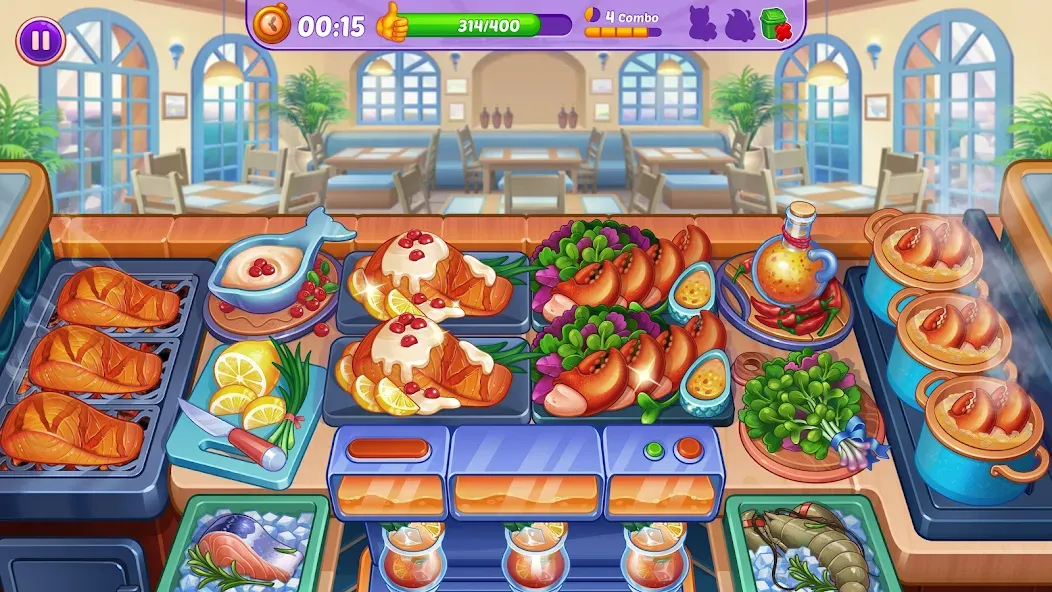 Cooking Crush - Cooking Game Mod APK Безлимитные монеты и энергия — Скачать на Андроид — скриншот 2