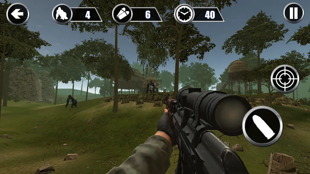 Gorilla Hunter: Hunting games MOD APK на Android — Безлимитные патроны и мощное оружие — скриншот 2 Gorilla Hunter: Hunting games MOD APK на Android — Безлимитные патроны и мощное оружие — скриншот 2
