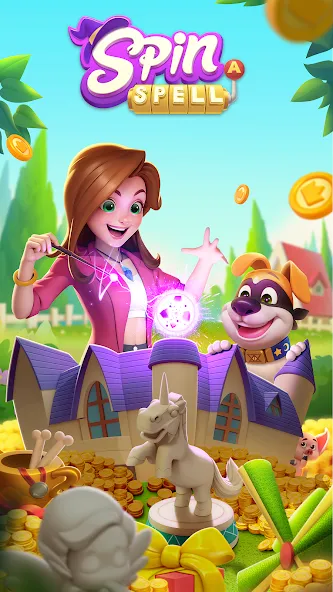 Spin A Spell - Master of Coin MOD — Много монет и открытые уровни на Андроид — скриншот 1