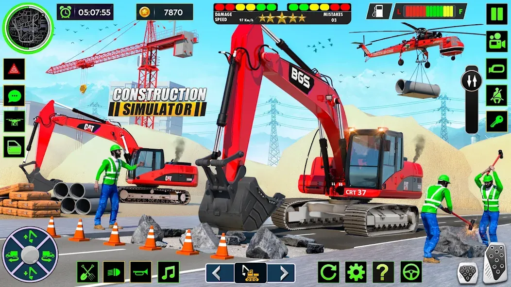 Real Road Construction Games (Мод Безлимитные деньги и техника) — скриншот 5
