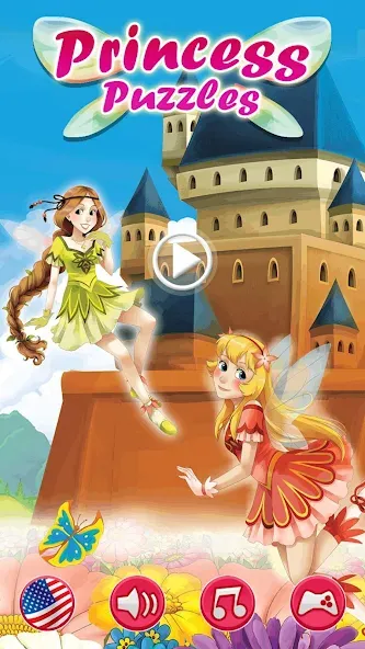 Взломанная Princess Girls Puzzles - Kids на Андроид — Открыты все пазлы и уровни — скриншот 1