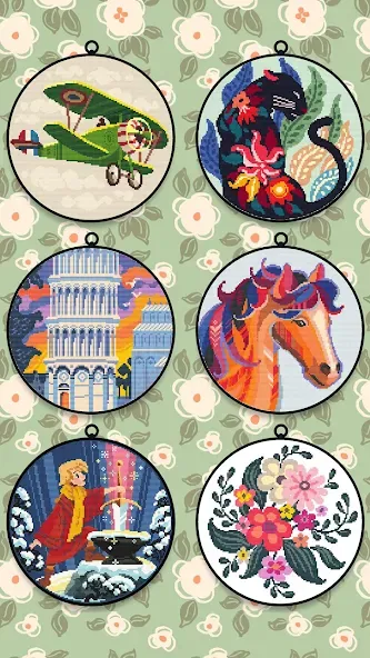 Скачать Cross Stitch Club (Мод: Разблокированы все узоры и нитки) на Андроид — скриншот 1