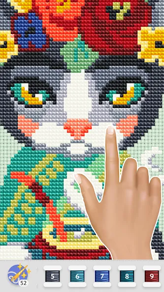 Скачать Cross Stitch Club (Мод: Разблокированы все узоры и нитки) на Андроид — скриншот 3