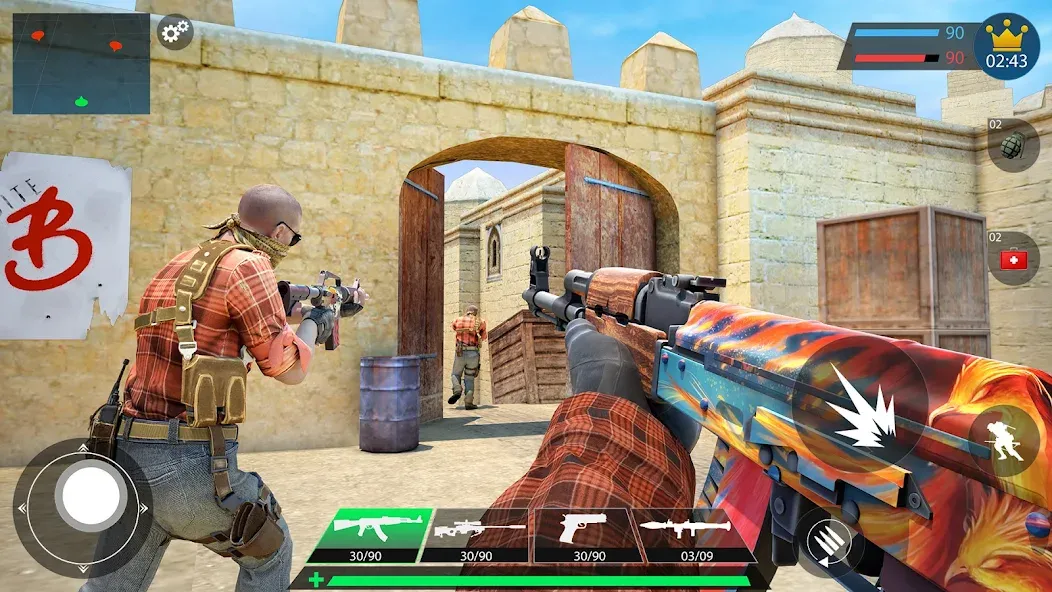 Commando Gun Shooting Games 3D — Взломанная версия (Безлимитные патроны и здоровье) — скриншот 2