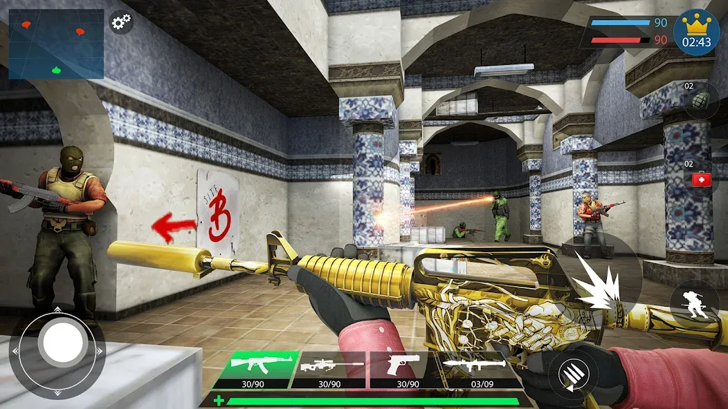 Commando Gun Shooting Games 3D — Взломанная версия (Безлимитные патроны и здоровье) — скриншот 4