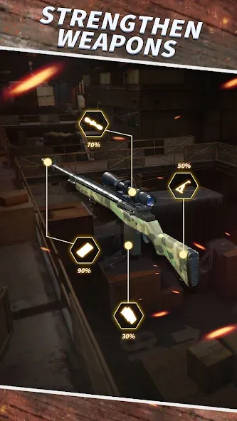 Sniper Shooting : 3D Gun Game MOD APK на Android — Безлимитные деньги и оружие — скриншот 1