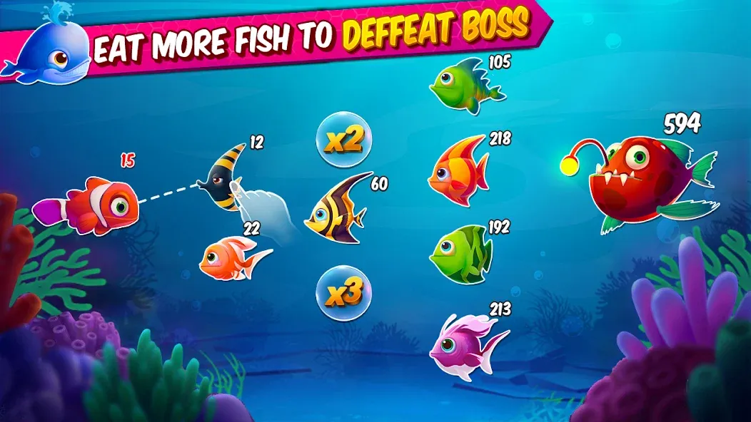 Big Eat Fish Games Shark Games (Мод Безлимитные деньги и усиленная акула) — скриншот 2 Big Eat Fish Games Shark Games (Мод Безлимитные деньги и усиленная акула) — скриншот 2