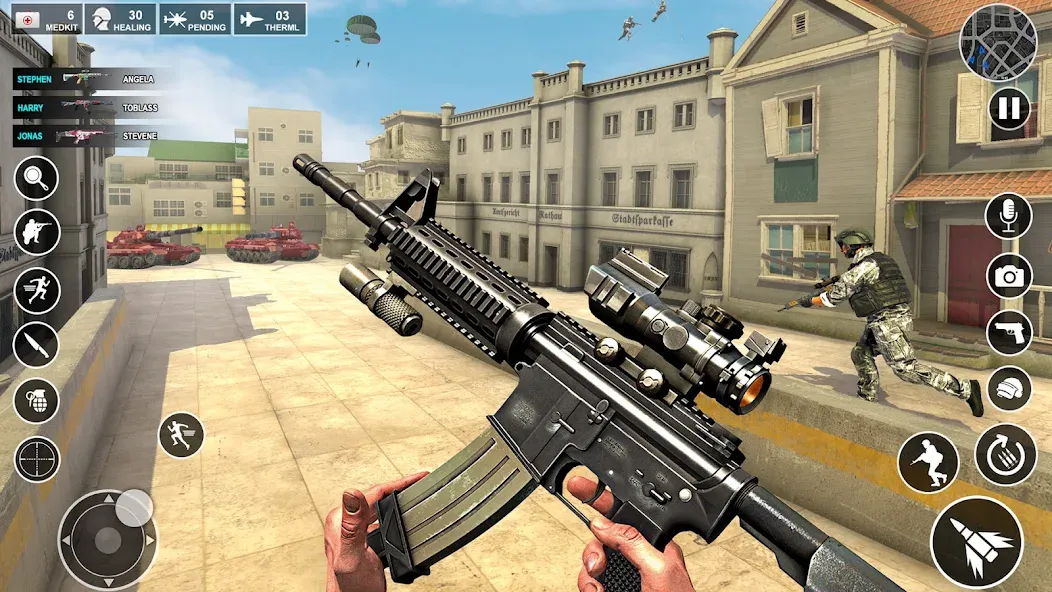 Anti Terrorist Shooting Game на Андроид — Мод Безлимитные патроны и здоровье — скриншот 1