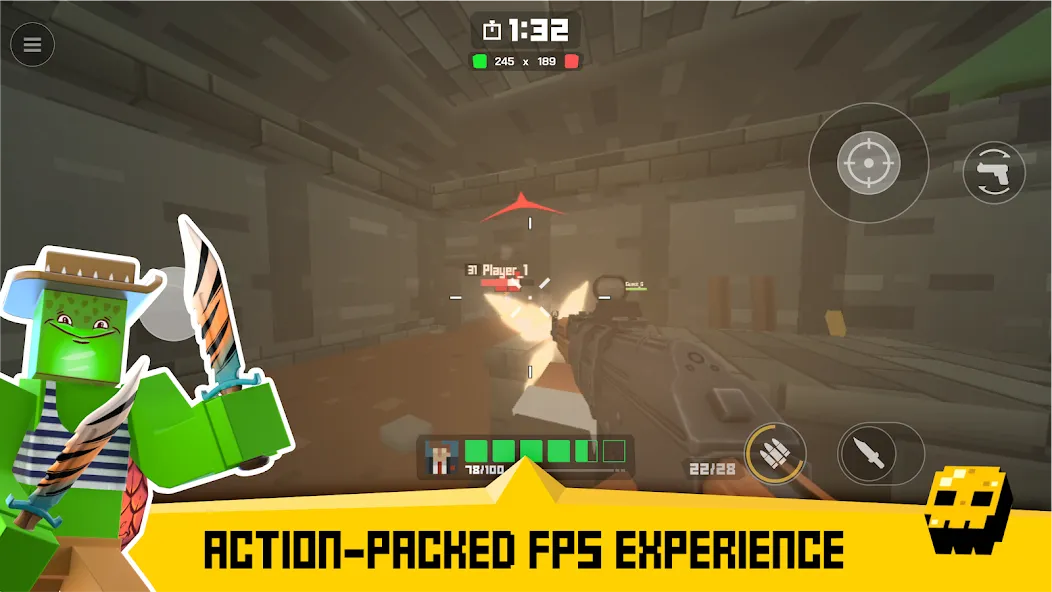 Скачать Krunker FRVR - Multiplayer FPS MOD APK — Много игроков и все оружие — скриншот 5