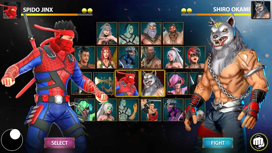 Взломанная Ninja Clash: Karate Fighters на Андроид — Безлимитные деньги и энергия — скриншот 1
