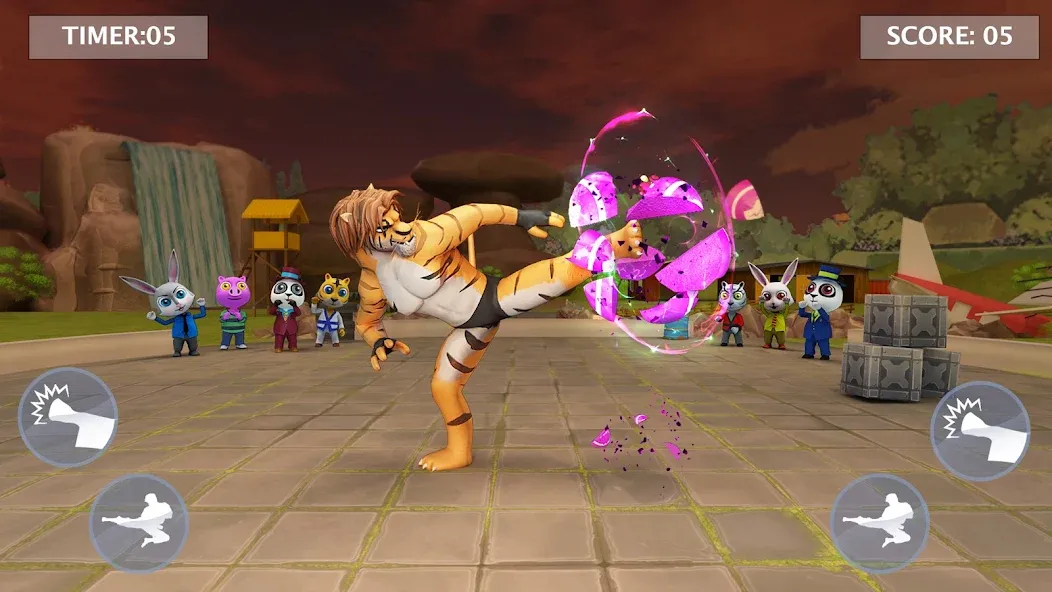 Скачать взломанную Kung Fu Animal: Fighting Games — Безлимитные деньги и открыты все бойцы — скриншот 5