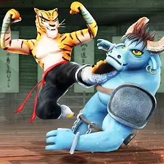Скачать взломанную Kung Fu Animal: Fighting Games — Безлимитные деньги и открыты все бойцы