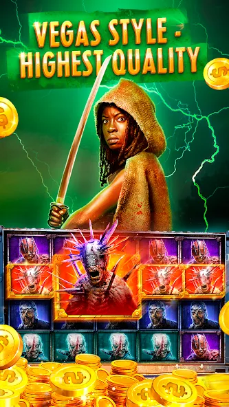 The Walking Dead Casino Slots — Мод: Безлимитные монеты и бонусы — скриншот 1