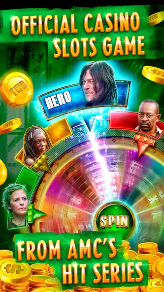The Walking Dead Casino Slots — Мод: Безлимитные монеты и бонусы — скриншот 2