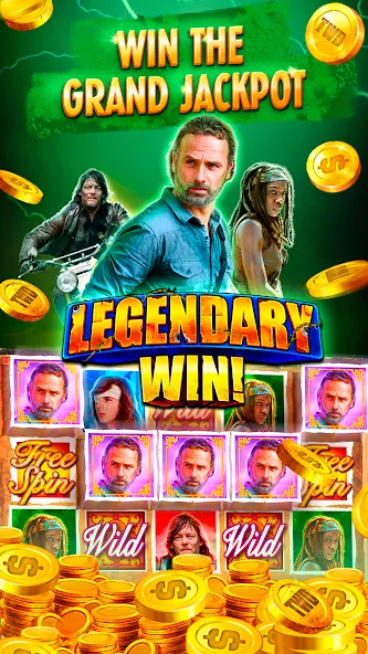 The Walking Dead Casino Slots — Мод: Безлимитные монеты и бонусы — скриншот 5
