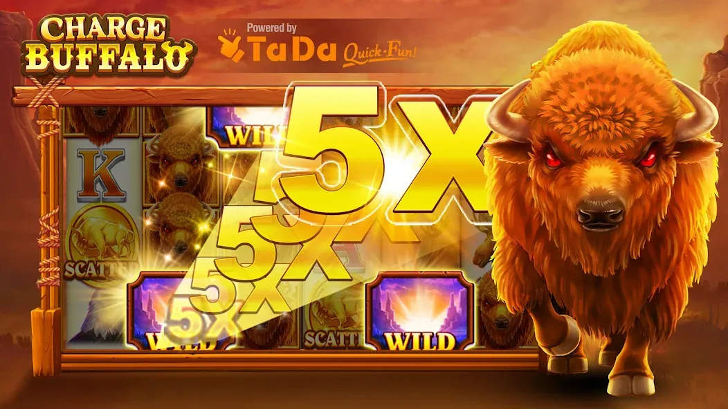 Charge Buffalo Slot-TaDa Games MOD APK — Безлимитные монеты и бонусы — скриншот 1 Charge Buffalo Slot-TaDa Games MOD APK — Безлимитные монеты и бонусы — скриншот 1