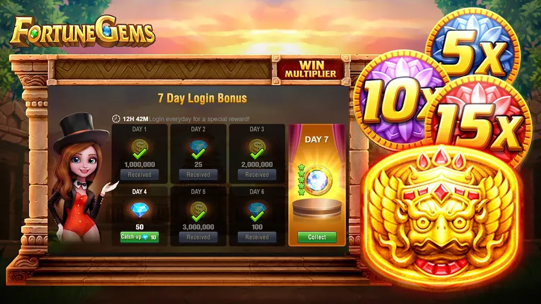 Slot Fortune Gems-TaDa Games MOD — Безлимитные монеты и бонусы на Андроид — скриншот 3