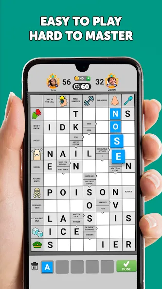 Wordgrams - Crossword & Puzzle MOD APK на Android — Безлимитные подсказки и жизни — скриншот 2