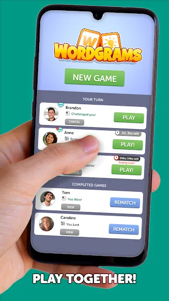 Wordgrams - Crossword & Puzzle MOD APK на Android — Безлимитные подсказки и жизни — скриншот 3