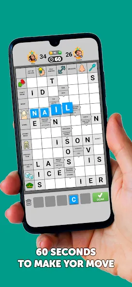 Wordgrams - Crossword & Puzzle MOD APK на Android — Безлимитные подсказки и жизни — скриншот 5