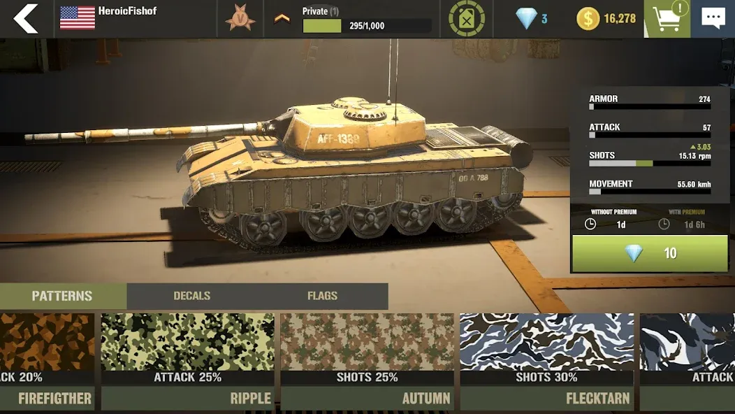 Взломанная War Machines：Tanks Battle Game на Андроид — Безлимитные деньги и боеприпасы — скриншот 4