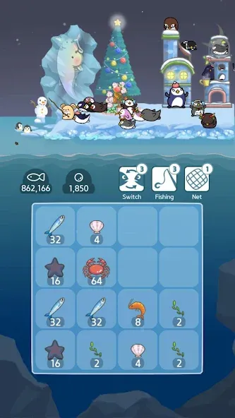 Взломанная 2048 Penguin Island на Андроид — Без рекламы и много денег — скриншот 1