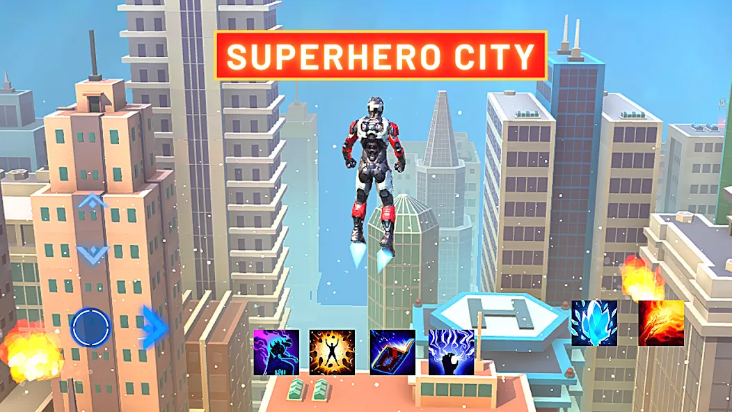 Скачать Super hero Flying iron jet man на телефон — Безлимитные деньги и усиленные способности — скриншот 2