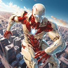 Скачать Super hero Flying iron jet man на телефон — Безлимитные деньги и усиленные способности