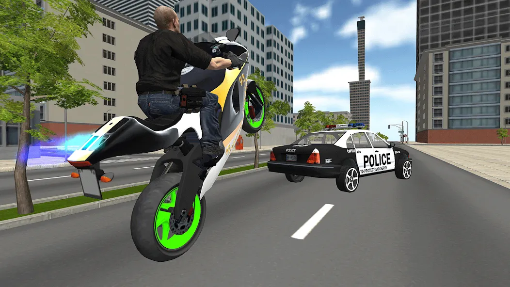 Взломанная Bike Driving: Police Chase на Андроид — Безлимитные деньги и топливо — скриншот 2