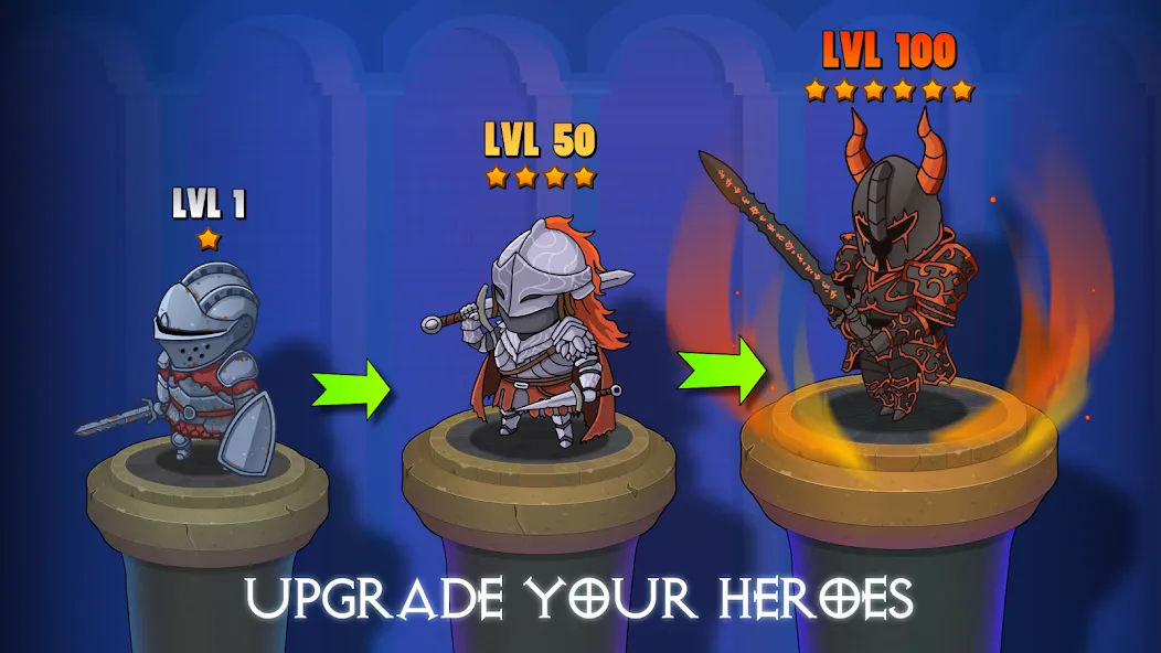 Скачать Dungeon: Age of Heroes на Андроид — Безлимитные ресурсы и мощные герои — скриншот 3