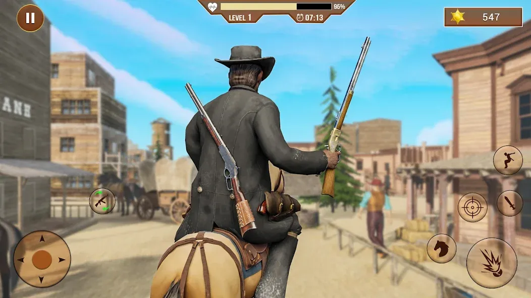 West Cowboy Shooting Games 3D на Андроид — Мод Безлимитные деньги и боеприпасы — скриншот 1