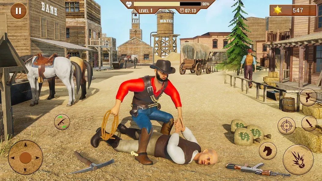 West Cowboy Shooting Games 3D на Андроид — Мод Безлимитные деньги и боеприпасы — скриншот 2