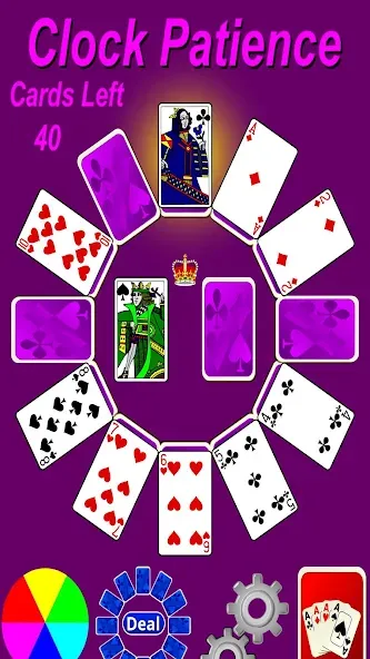 Взлом Clock Patience Solitaire — Подсказки и безлимитные ходы — скриншот 1