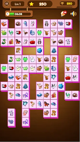 Скачать Onet Connect Animal Game на Андроид — Безлимитные подсказки и отмены ходов — скриншот 2