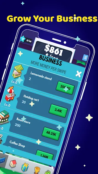 Скачать Money Clicker Game -Money Rain на Андроид — Безлимитные деньги и бустеры — скриншот 3